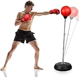 Dripex Punchingball Speedball Verstellbarer freistehender Boxsack Speed-Reflex Trainingsball für...