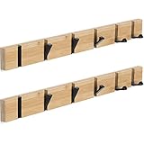 ANVODE 2 Stück Garderobenhaken Wandmontierter, Kleiderhaken Garderobenleiste mit 6 Faltbar Haken...