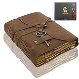 Urban Leather 18x13 cm Rustikales Vintage Notizbuch Alte Büttenrandseiten für Männer und Frauen...