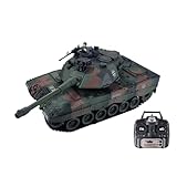 efaso Ferngesteuerter Panzer German Leopard 1:18 - Panzer ferngesteuert mit Schussfunktion/drehbarer...