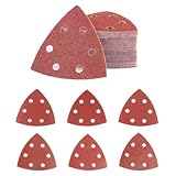 60 Stück Schleifpapier Dreieckschleifer, 11 Loch Mouse Schleifpapier Schleifblätter, Klett...