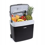 huslog Electrische Kühlbox 33 Liter, auf Rädern, 12 Volt & 230 Volt Anschluss, mit 12-V-Stecker...