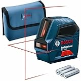Bosch Professional Linienlaser GLL 2-10 (roter Laser, Arbeitsbereich: bis 10 m, 3x AA-Batterie,...