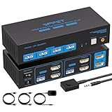 AILVLVNG 4K120Hz HDMI KVM Switch 2 PC 2 Monitore 8K USB 3.0 KVM Umschalter für 2 Computers teilen...