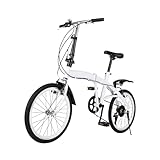 Areao 20 Zoll Aluminium-Faltrad-Klapprad, Herren-Damen 6 Gang-Schaltung Doppel-V-Bremse Klappfahrrad...