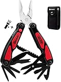 BIBURY Multitools, 14 in 1 Multifunktionale Zange mit Taschenlampe, Dosenöffner, Schere,...