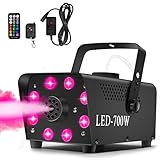 Katomi 700W Nebelmaschine RGB Effekt,13 Farbigen 8 LED Licht Smoke Machine,Mini Fog Rauchmaschine...