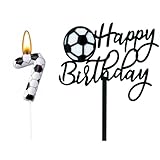 LiJuanWang Geburtstagskerzen Zahlen 7,Kerzen Geburtstag Kinder,Geburtstagskerzen Fußball,Birthday...