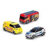 Dickie Toys - SOS-Team Spielzeugautos (je 15 cm) - 3er-Set Autos mit Freilauf für Kinder ab 3...