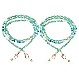 HONITANO 2 Stück Brillenkette Leichte Masken und Brillenhalterung mit Kristallperlen und Weichem...
