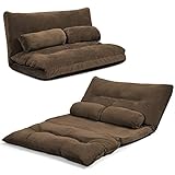 RELAX4LIFE Bodensofa Klappbar, Schlafsofa inkl. 2 Kissen, 3 in 1 Schlafsessel mit 6-stufig...