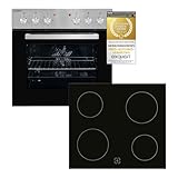 Exquisit Einbauherd-Set Backofen EHE10156-U-020 Set inox | Energieeffizienzklasse A | 59 l Garraum |...