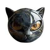 Schwarze Katzensteinfigur | Handgefertigte Harz Mini -Katzenstatue | Schwarze ccat -Steinskulptur |...