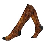 WCXTHGFA Sport-Kompressionssocken mit Indianer-Druck, Damen-Laufsocken, für Laufen, Fußball und...