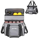 Große, erweiterbare Kühltasche aus weichem Material, doppelstöckige Lunchtasche für Damen und...