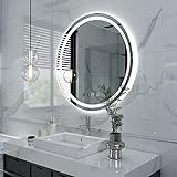 LED-Badspiegel, runder Spiegel für Badezimmer mit Berührungsschalter und Antibeschlagfunktion, mit...