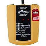 Wiha Steckdosentester 230 V AC, CAT II inkl. 2x AAA-Batterien I mit flexiblem Kabel I LED-Anzeige...
