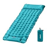 ERWEY Camping Isomatte selbstaufblasend 200x70 cm Aufblasbare Luftmatratze mit Fußpumpe & Kissen...