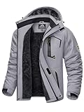 KEFITEVD Herren Winterjacke Gefüttert Wasserdicht Outdoorjacke Thermo Jacke Allwetterjacke Männer...
