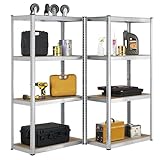 Juskys 2er-Set Lagerregal Easy 2X 160x80x40cm (HxBxT) | 640kg Traglast | 8 Böden | Metall...