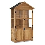M MCombo Gartenschrank Holz Klein, Outdoor Gartenhaus Gerätehaus Wetterfest, Gewächshaus für...