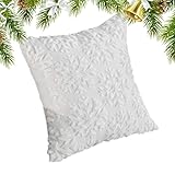 Generisch Weihnachts Deko Kissen Bezüge,46x46 cm Plüschweicher Schneeflocken Kissenbezug -...