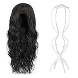 XINSUO 2 Stück 50cm Hohe Perückenständer, Faltbare Plastik Perückenkopf, Perrückenkopfhalter,...