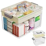 ADERTOS Medizinbox Doppelschichtig Medicine Box Hausapotheke Kiste Plastik Apotheken Organizer...