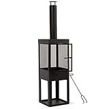 MaxxGarden Gartenkamin - Terrassenkamin - Outdoor Kamin Feuerstelle - Mit Stahlgitter -...