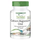 Calcium Magnesium Citrat - HOCHDOSIERT - Cal-Mag Kapseln - VEGAN - 180 Kapseln