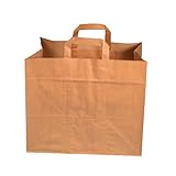 250 Papiertragetaschen Papiertüten Einkaufstüten Bio Tragetaschen braun Kraft mit Papier...