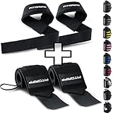 Fitgriff® Handgelenk Bandagen + Zughilfen (2er Set) - für Krafttraining, Fitness, Bodybuilding,...