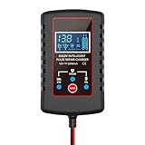 Fravsiu Batterieladegerät für Auto,Batterie-Autoladegerät, 6V/12V LCD-Display Smart Battery...