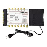 Premium X PXMS 5/12 Multischalter mit Netzteil Multiswitch 1 SAT bis 12 Teilnehmer Satverteiler...