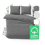 JACOBSON Bettwäsche 200x220 Set - 100% Baumwolle Bettbezug 200x220 cm + 2 Kissenbezüge 80x80 cm,...