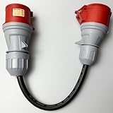DARKGUARD CEE Adapterleitung 32A Stecker auf 16A Kupplung 5 Polig, 3-Phasig 380V-415V Starkstrom...