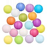 20 Stück Bunte Papierlaternen, 15CM Halloween Lampions, Laternen Rohlinge Rund, Lampenschirm Papier...