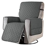 Liegesofa Sesselbezug, Sesselschoner mit Taschen, Anti-Flecken Solide Liegestuhlbezug, Relaxsessel...