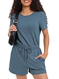 Mocturnity Strampler für Damen, Kurzärmelig, Sommer-T-Shirt, Einteiliger Overall, Strand, Urlaub,...