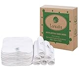 Lorandos 100 % Baumwolle Frottee wiederverwendbare Babytücher (25er Pack - 15x15cm - Weiß)...