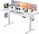 HUANUO Höhenverstellbarer Schreibtisch 160x80cm,25MM Ganze Tischplatte mit Bürstenloser...