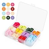 180 Stück Bunte Knöpfe,12 Farben Harz Rund Knöpfe,Kinderknöpfe mit Aufbewahrungsbox,für DIY...
