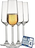 NORDIC SCHILLER Premium Sektflöten Glas, Sektgläser 4er Set 195ml%100 BLEI FREI Spülmaschinenfest...