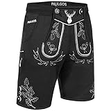 PAULGOS Herren Trachten Jogginghose JOK5, Optik Trachten Lederhose, Größe XL, Schwarz