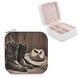 Schmuckkästchen mit Cowboy-Hut und Westernstiefeln, personalisierbar, Reise-Schmuckkästchen,...