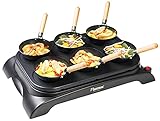 Bestron elektrisches Party-Wok-Set, Tischgrill mit Mini Wok Pfannen für 6 Personen, inkl. 6...