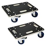 ECD Germany 2er Set Transportroller mit 2X Feststellbremse, 35x50 cm, 800kg Siebdruckplatte,...