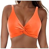 Bikini Oberteil, Bikini Oberteil Damen Einzeln Einfarbig Bikinioberteile V Ausschnitt Tankini Top...