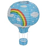 RIYAN 30,5 cm Heißluftballon Papierlaterne Lampenschirm Deckenleuchte Hochzeit Blau Regenbogen