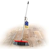Novaliv Zimmerbesen 30 cm FEINE KUNSTBORSTEN Kehrbesen Rot Saalbesen mit Stiel Teleskopstiel 130 cm...
